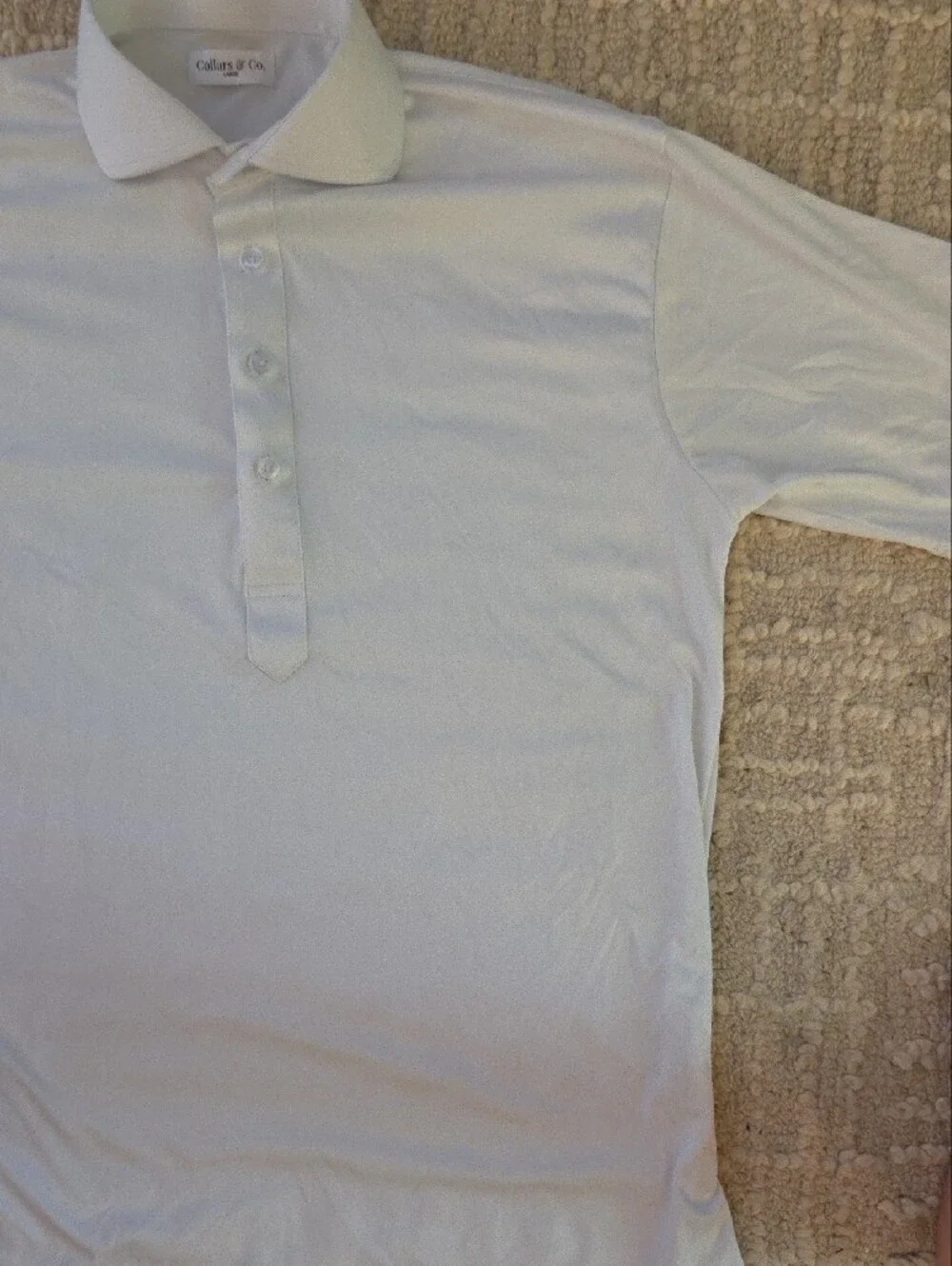 Collars & Co Men's Large White Short Sleeve Dress Collar Polo Shark Tank - Picture 7 of 7